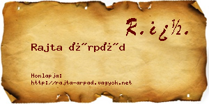 Rajta Árpád névjegykártya